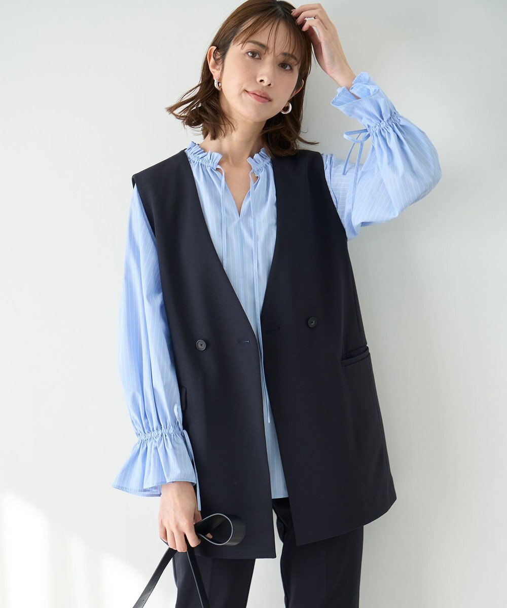 UNFILO L 2WAYギャザーブラウス 