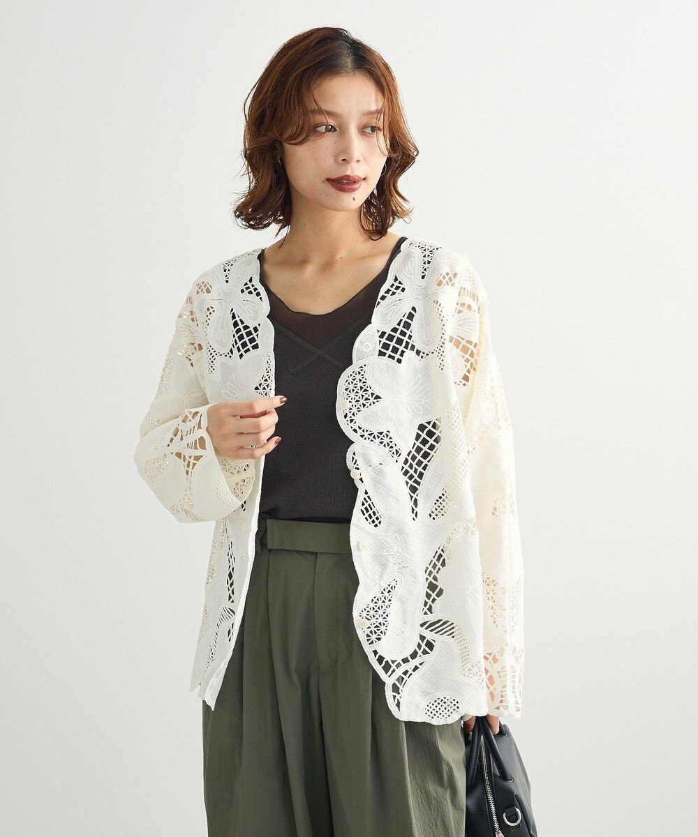 Green Parks ・ＥＬＥＮＣＡＲＥ　ＤＵＥ　レーシーカーディガン 