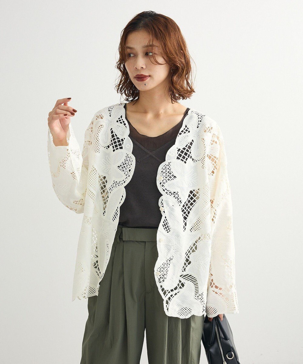 Green Parks ・ＥＬＥＮＣＡＲＥ　ＤＵＥ　レーシーカーディガン 