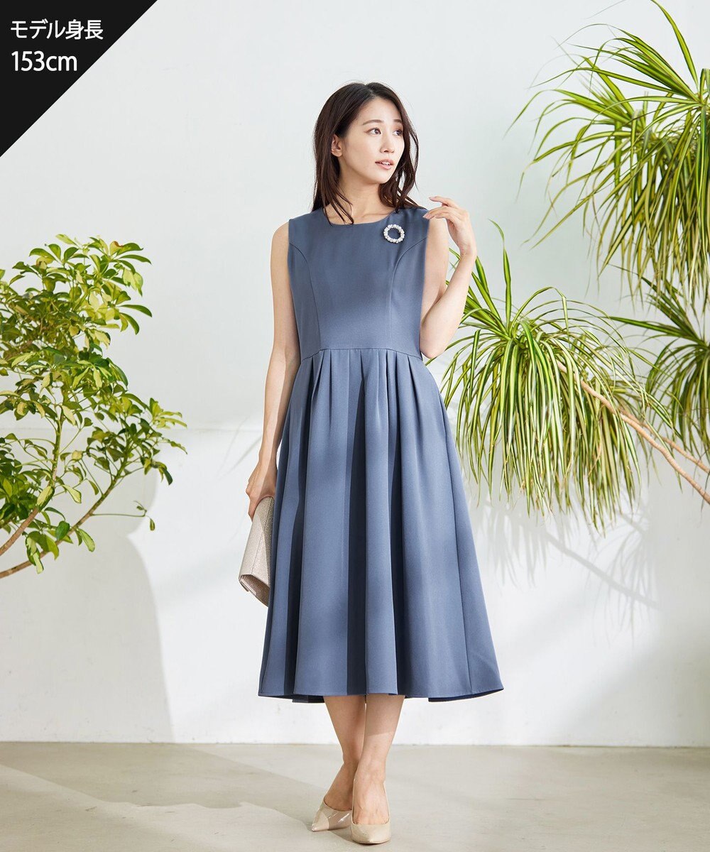 Tiaclasse 【洗える】タックフレアワンピース 