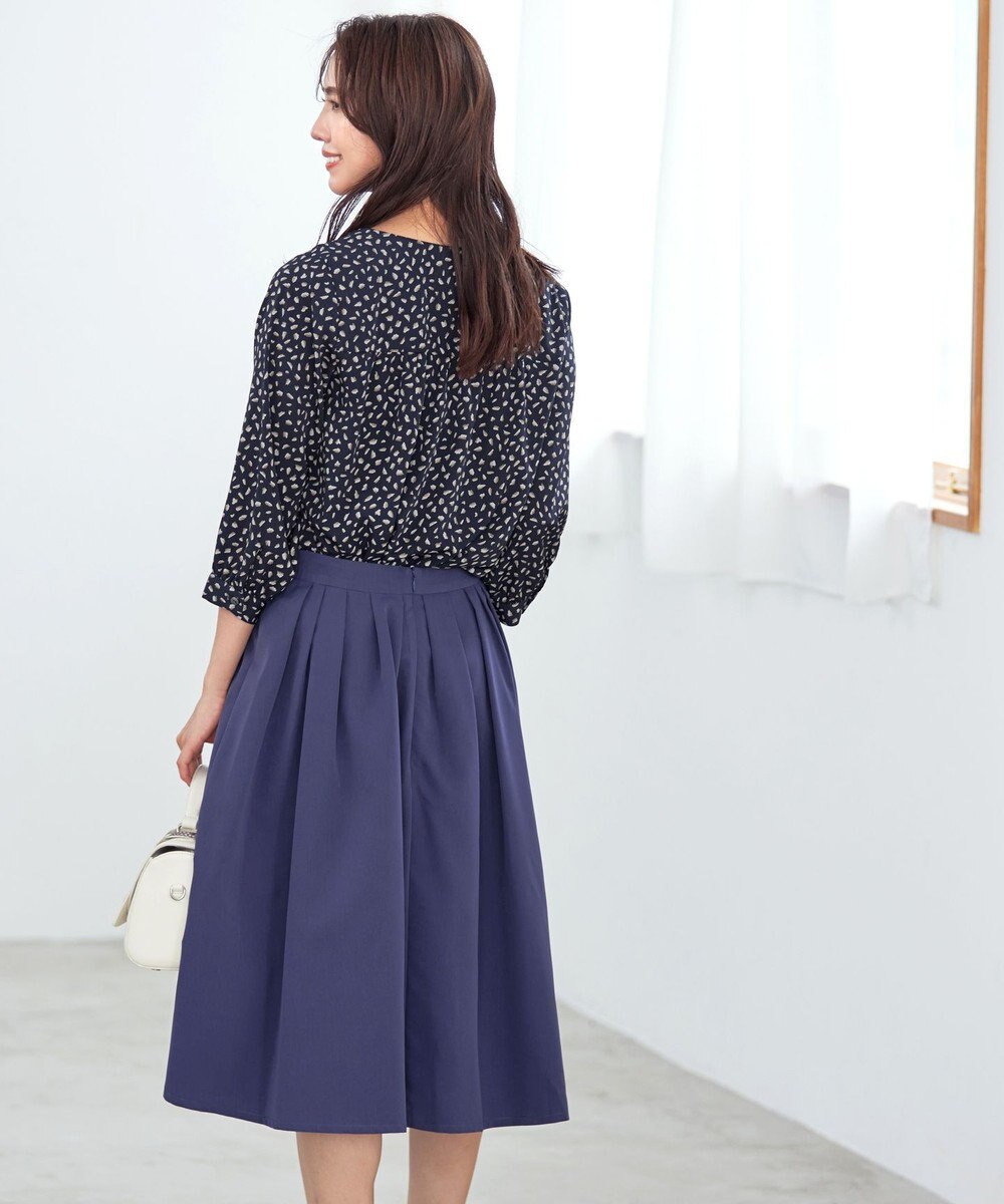 Tiaclasse L 【洗える】フラップポケットタックフレアスカート 