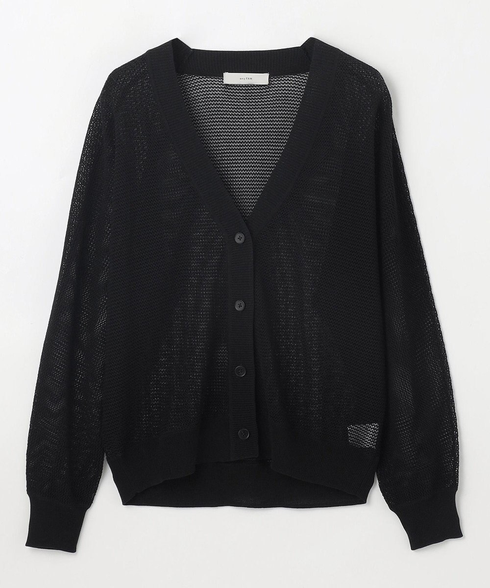 ANY L メッシュＶネックニットカーディガン 