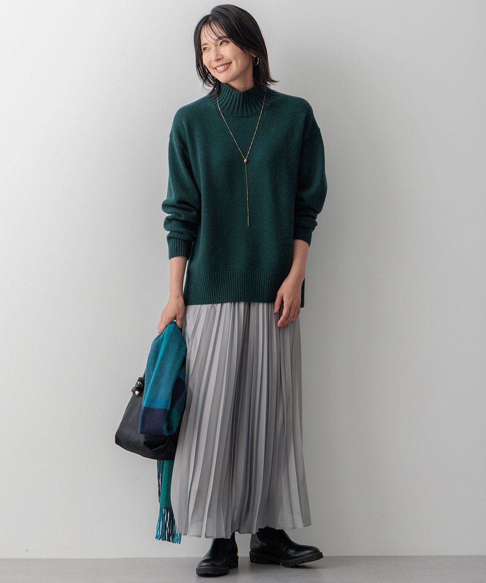 23区 L 【洗える】カシミヤブレンド ハイネック ニット 