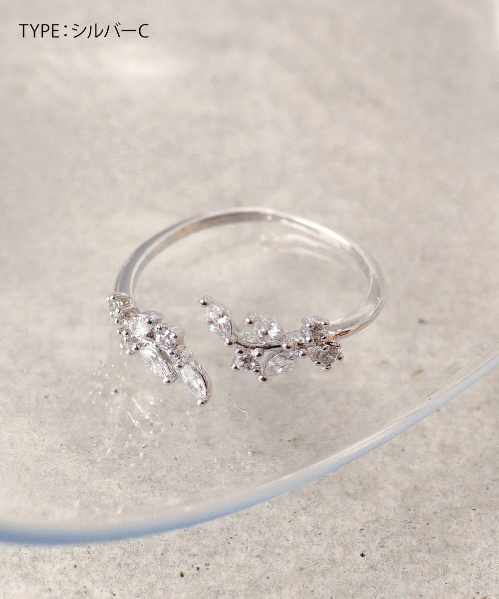 Tiaclasse ボタニカルモチーフストーンリング 