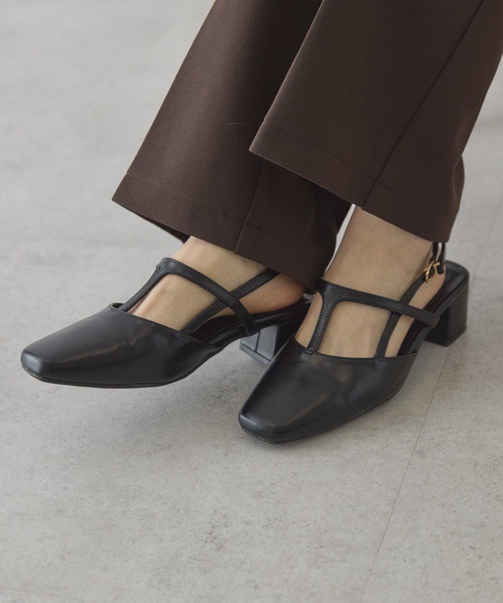 AMERICAN HOLIC Tストラップスクエアパンプス 