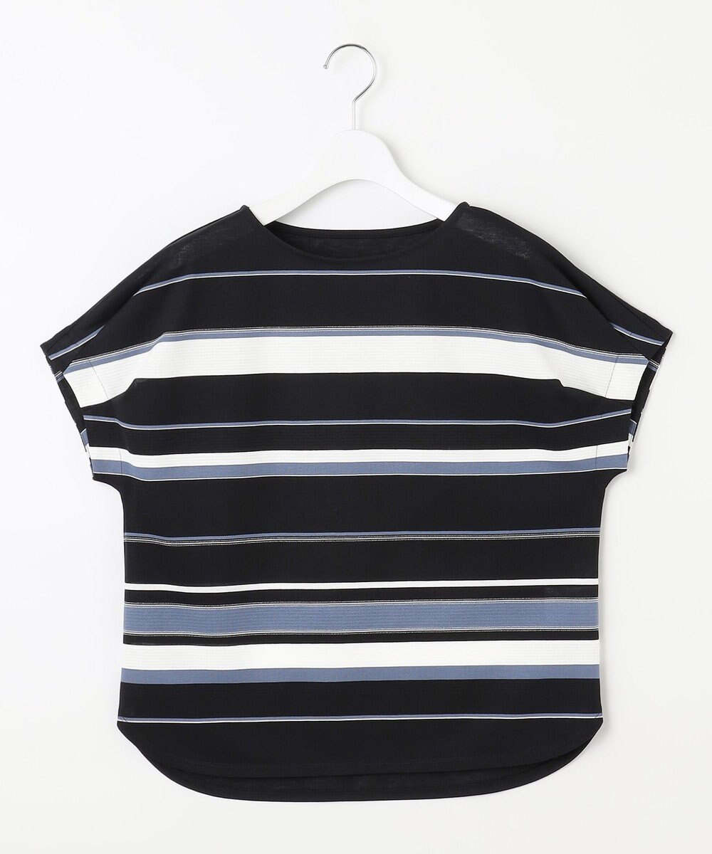 J.PRESS LADIES パネルボーダー フレンチスリーブ カットソー 