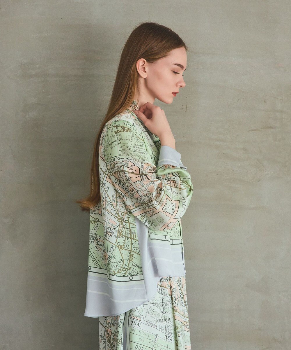 GRACE CONTINENTAL パリスカーフプリントブラウス 