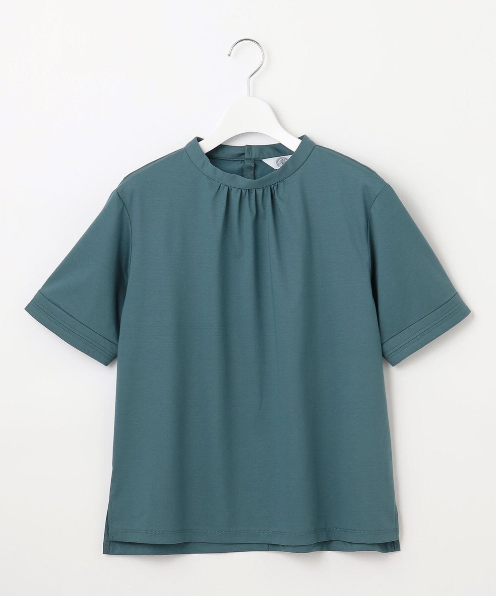 J.PRESS LADIES L 【接触冷感】プレーティングジャージー モックネック カットソー 