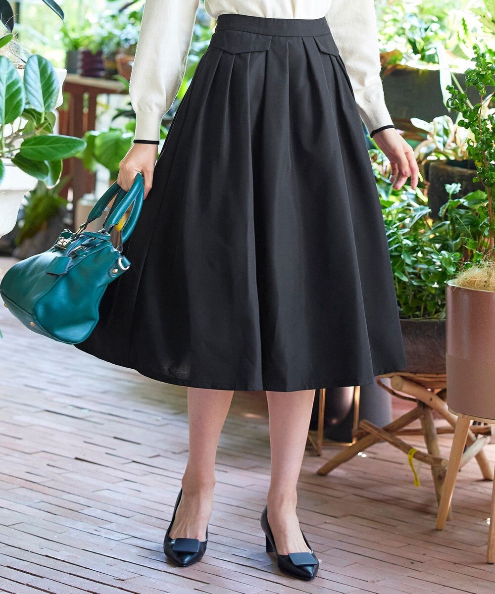 Tiaclasse フラップポケットタックフレアスカート 