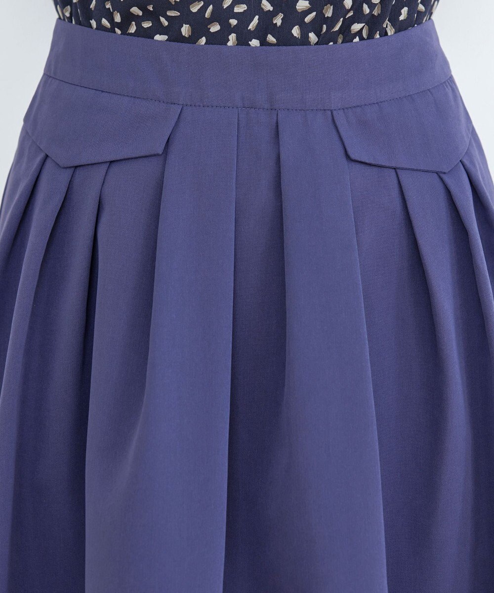 Tiaclasse L 【洗える】フラップポケットタックフレアスカート 