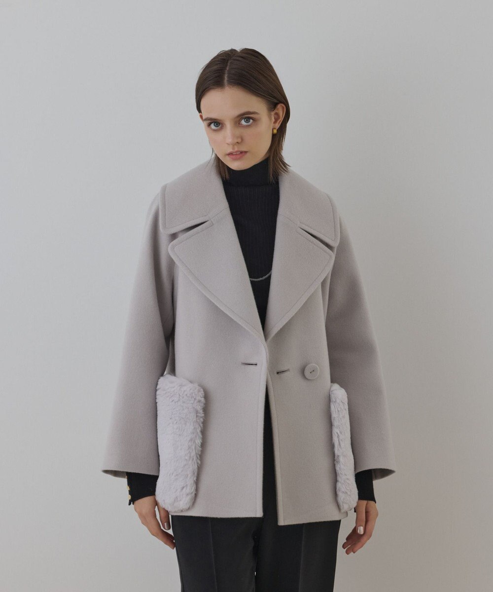 GRACE CONTINENTAL ファーポケットピーコート 