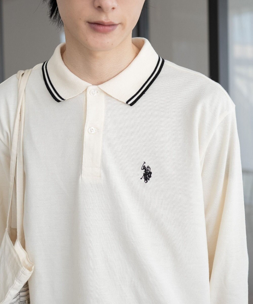 WEGO 【25年秋冬新作/ユニセックスITEM/SMLサイズ展開】別注USPOLOラインポロシャツ（長袖） 