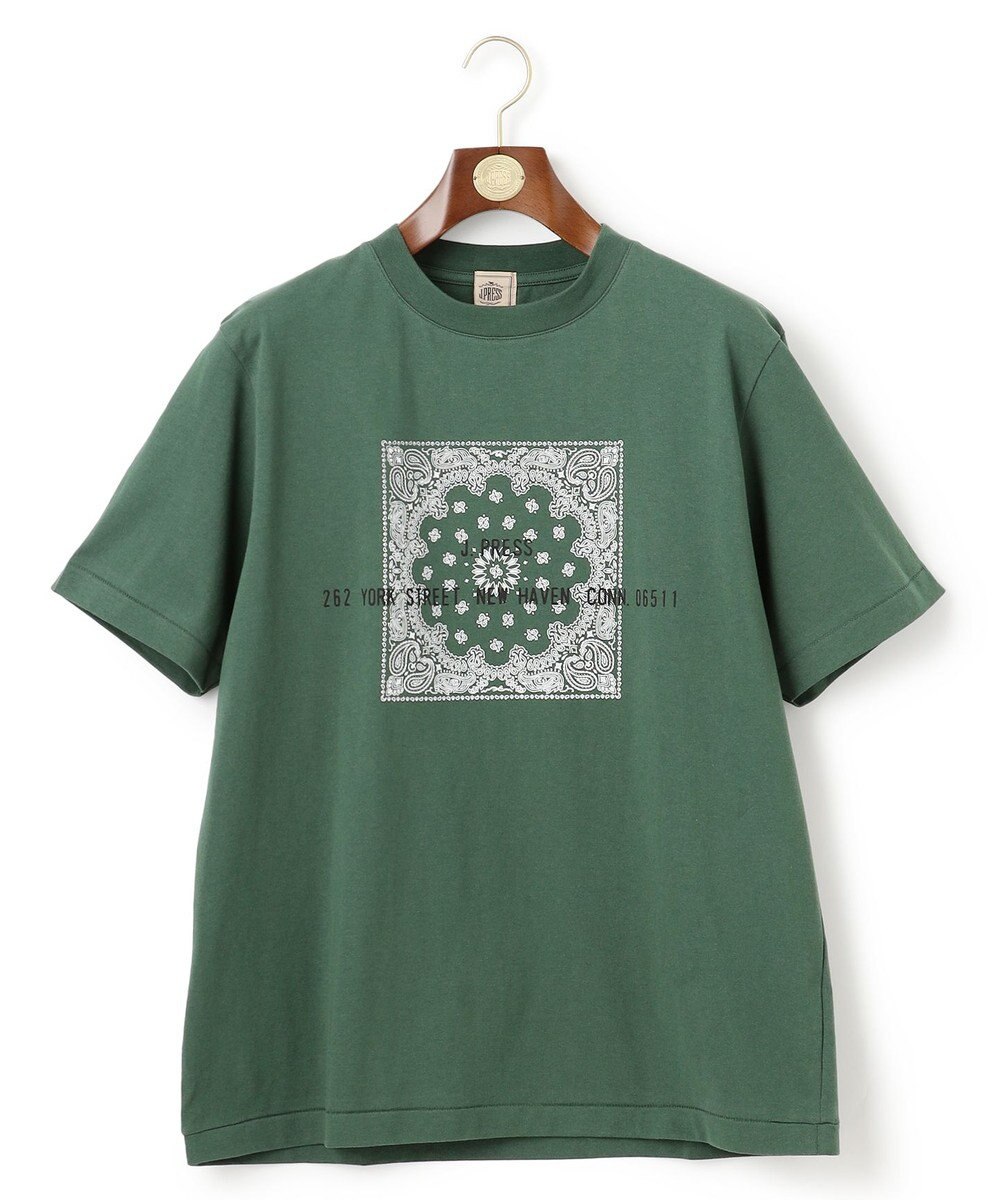 J.PRESS MEN ペイズリーバンダナプリントTシャツ 