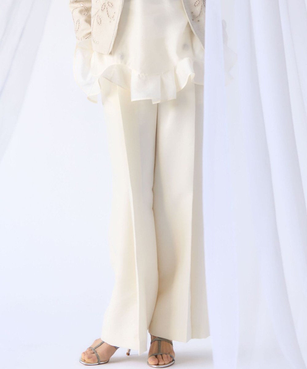 23区 【GOLD LABEL】ウールダブルクロス フロントボタン ワイドパンツ 