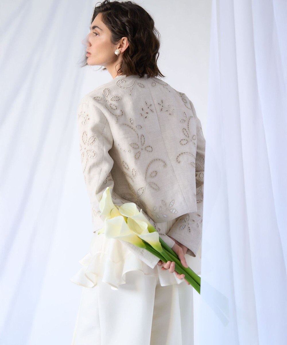 23区 【GOLD LABEL】ウールダブルクロス フロントボタン ワイドパンツ 