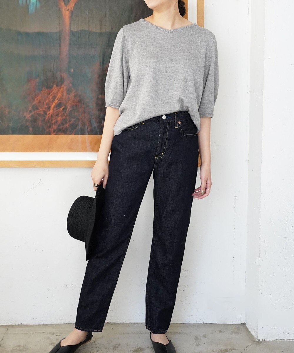 TOQUE 〈大草直子さんアドバイザー〉【天然素材】アルパカシルクニット5分袖 