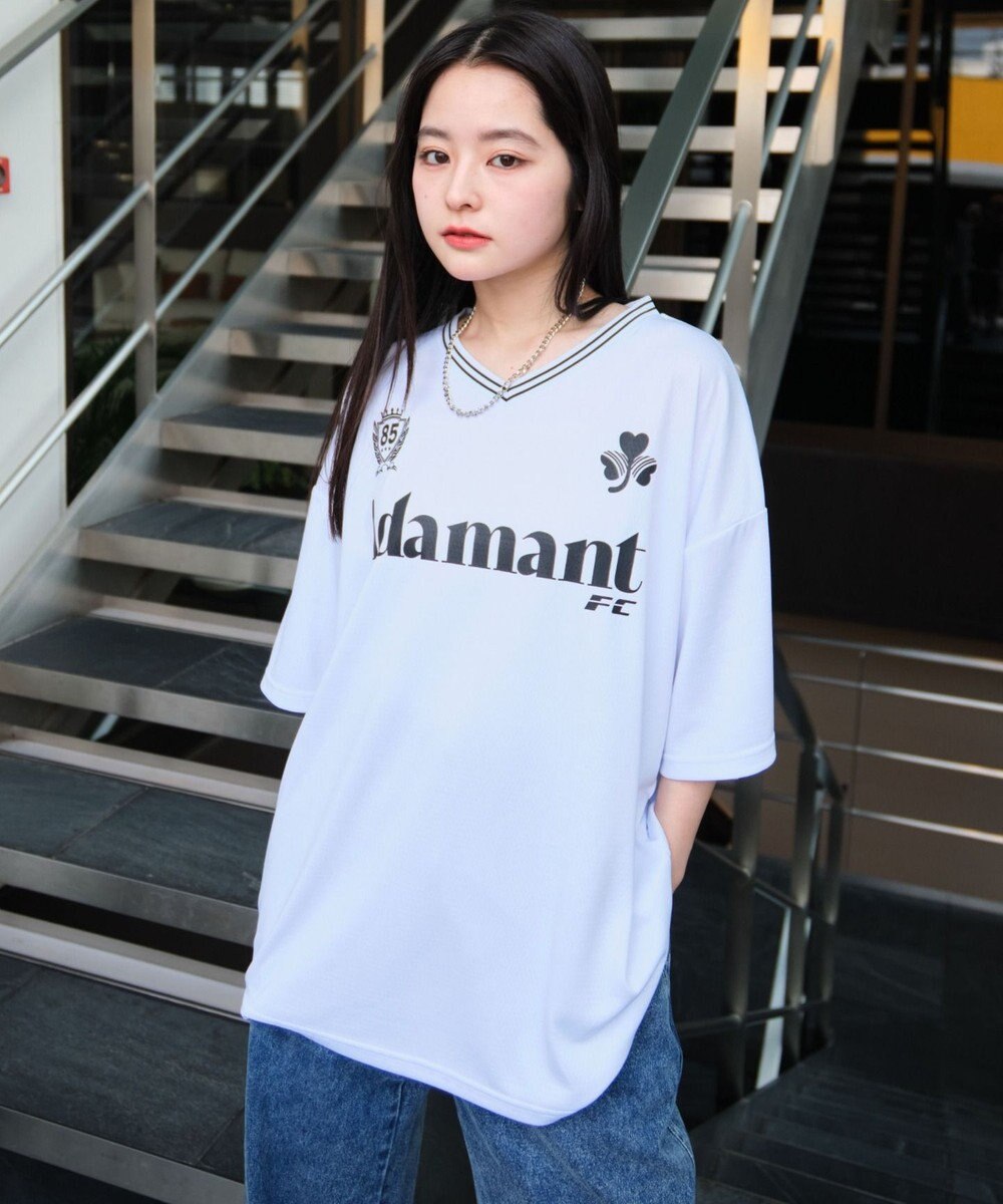 WEGO 【２点セット/ユニセックス着用ITEM/吸水速乾】アクセ付きメッシュロゴT（SS） 