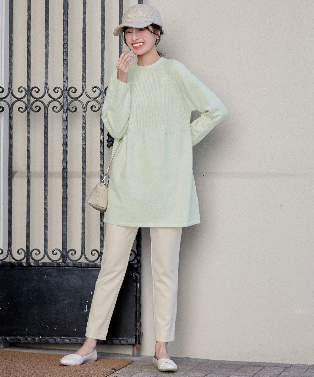 Tiaclasse 【新色追加・洗える】ミドルリブニットチュニック 