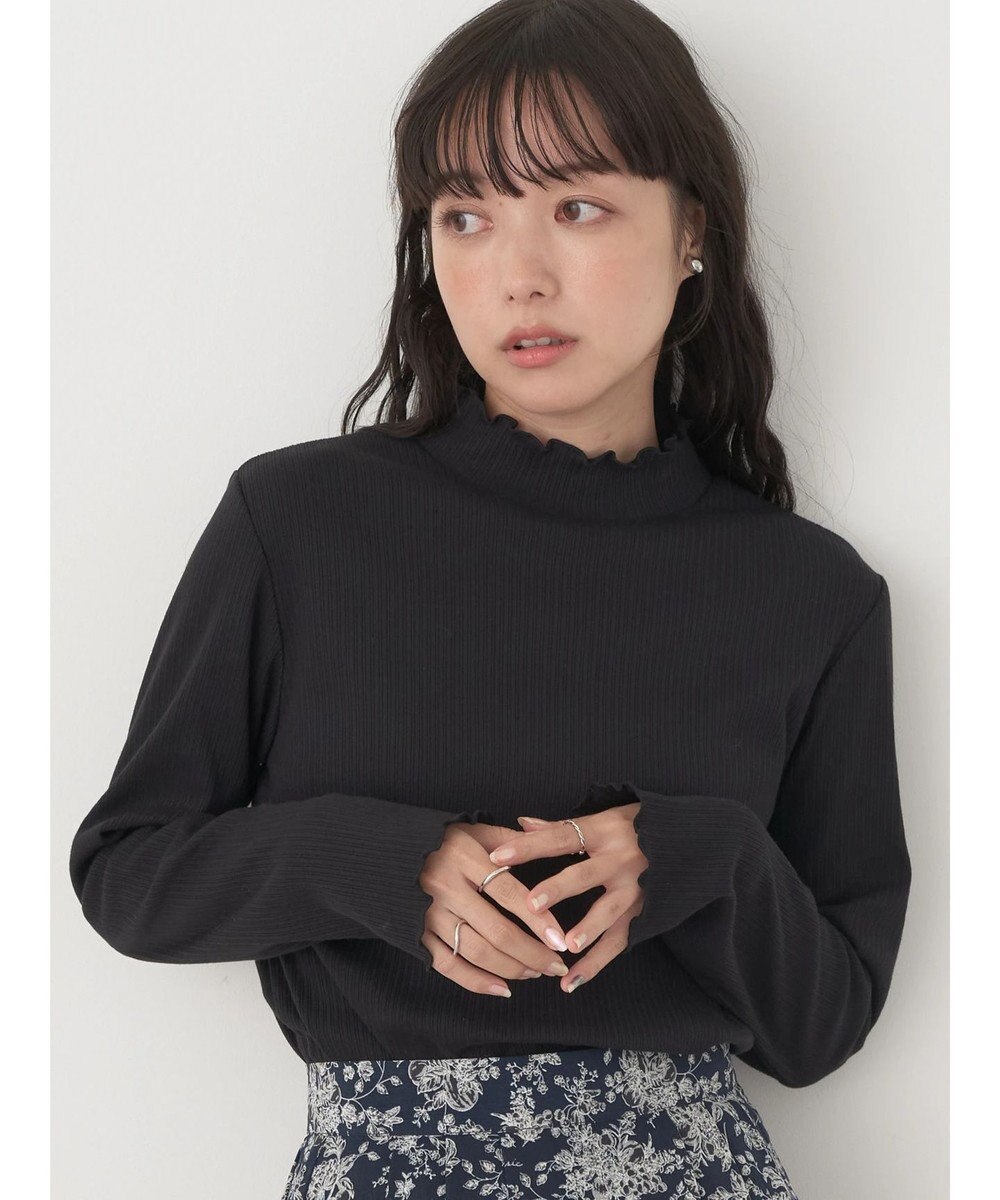 earth music&ecology チェーンリブハイネックプルオーバー 