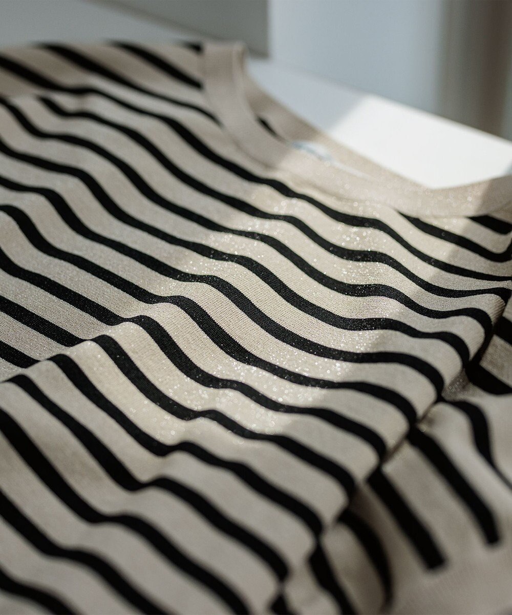 23区 L 【洗える】レーヨンポリエステルストレッチ プルオーバー ラメニット 