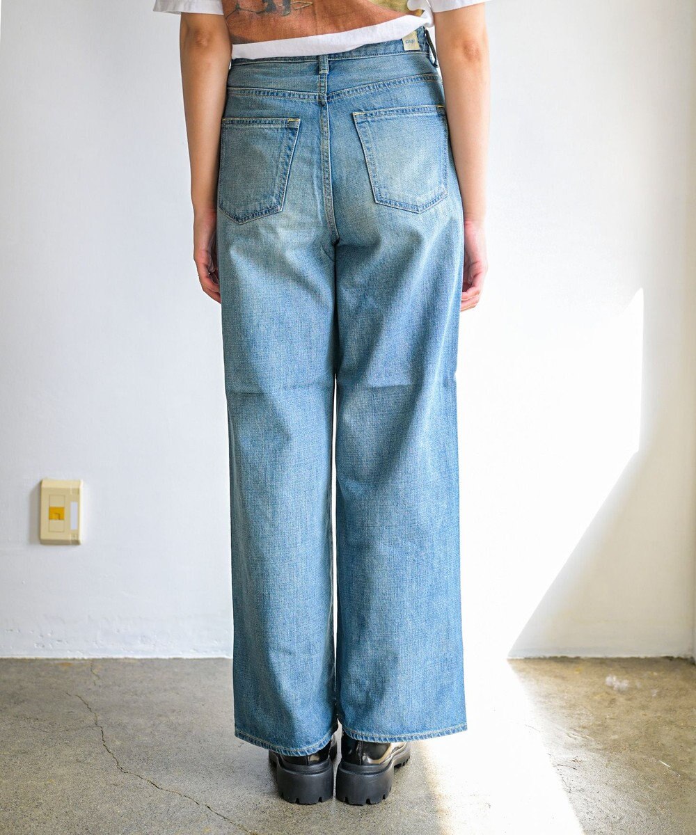 caqu スッキリ足長効果 ハイライズバギーシルエットデニム 