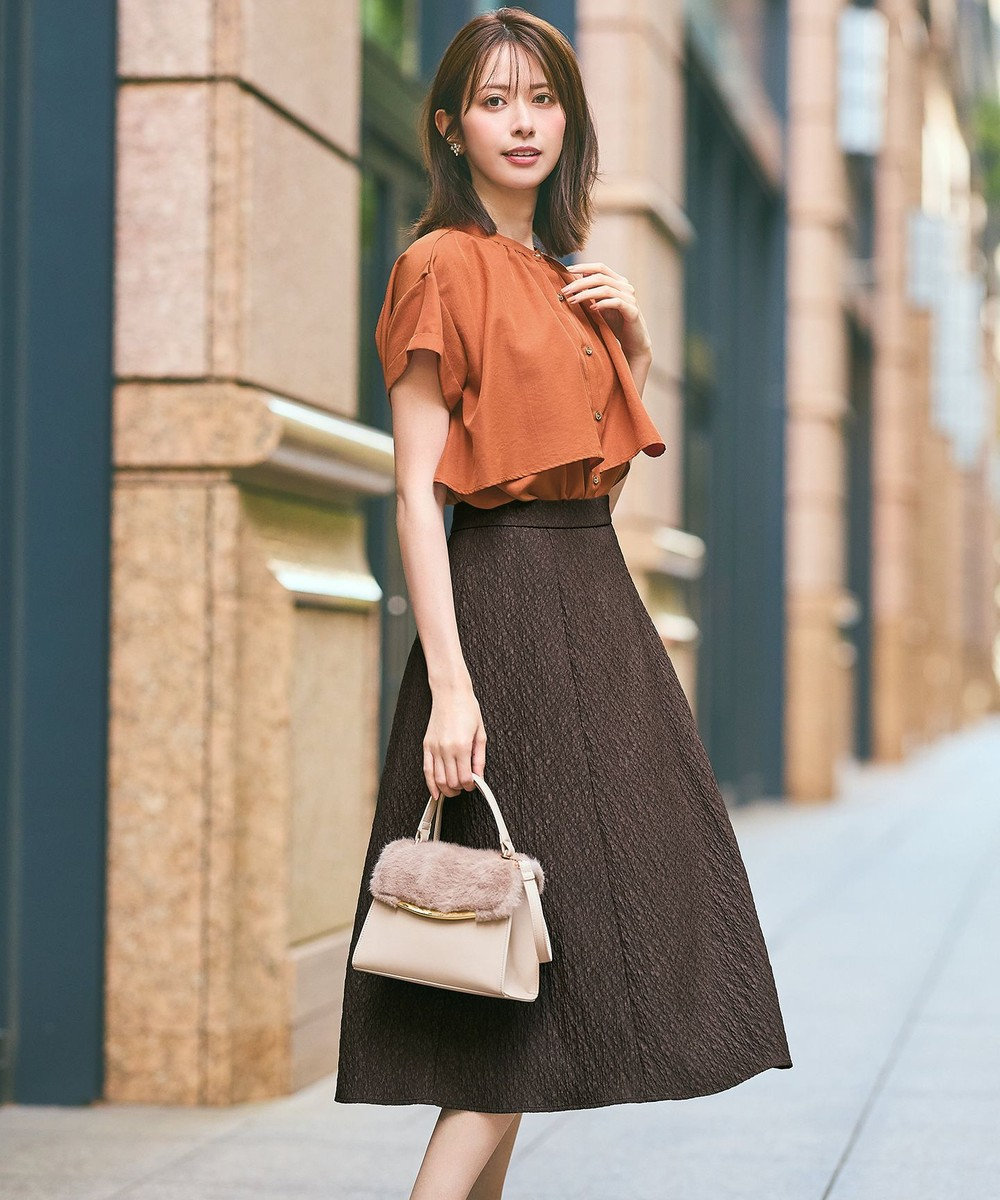 ANY SIS ジャカードフレア スカート 