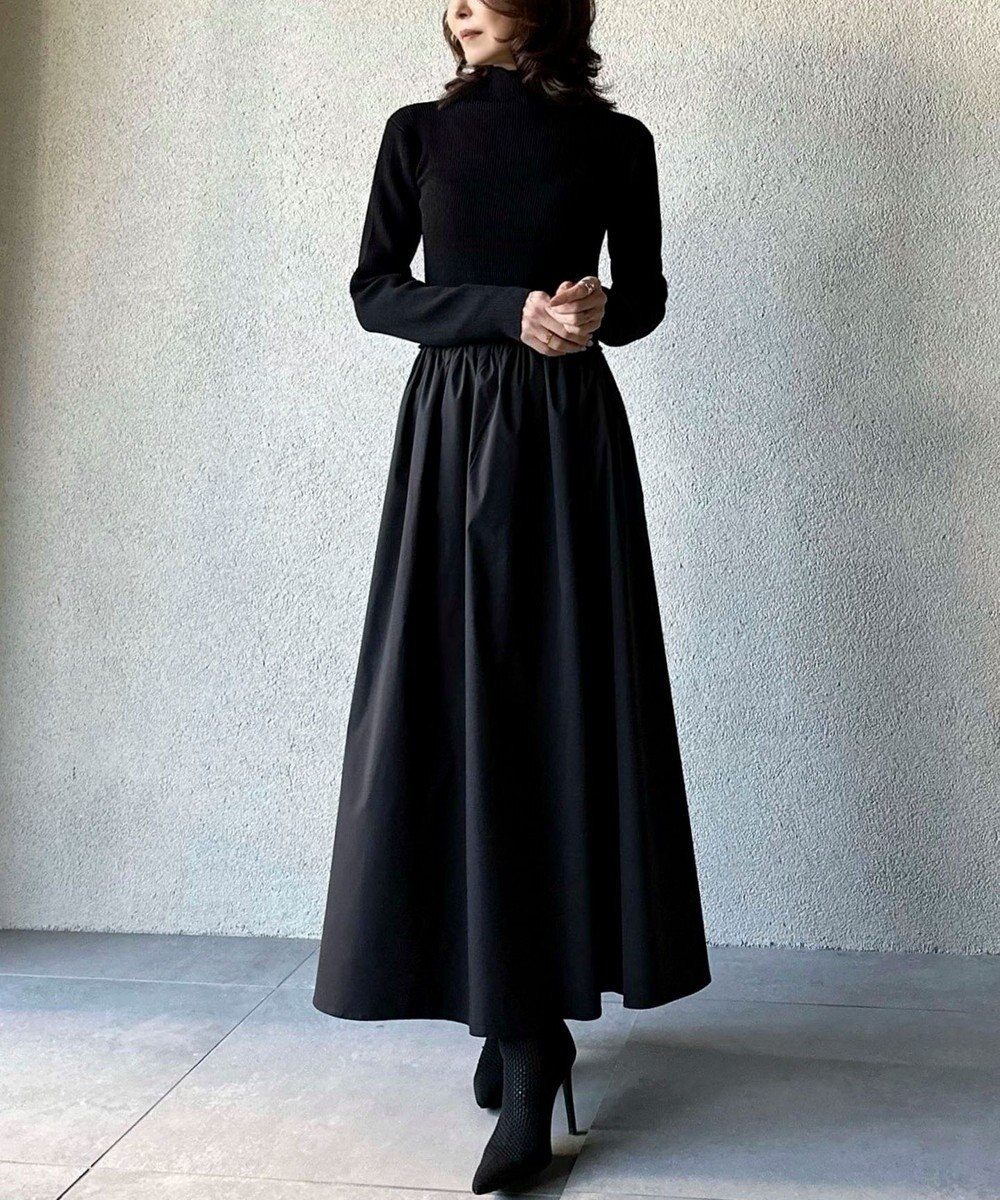 Green Parks AnriettMusee  リブニットドッキングワンピース 