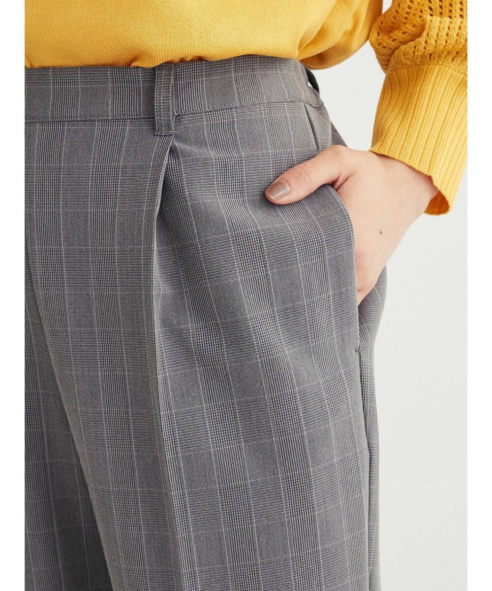 Green Parks きれいシルエットチェックパンツ 