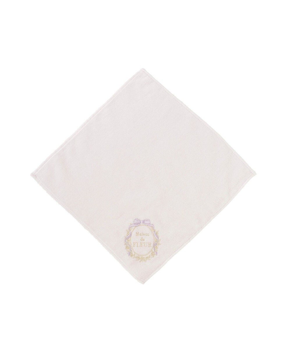 Maison de FLEUR リボンフレーム刺繍タオルハンカチ 