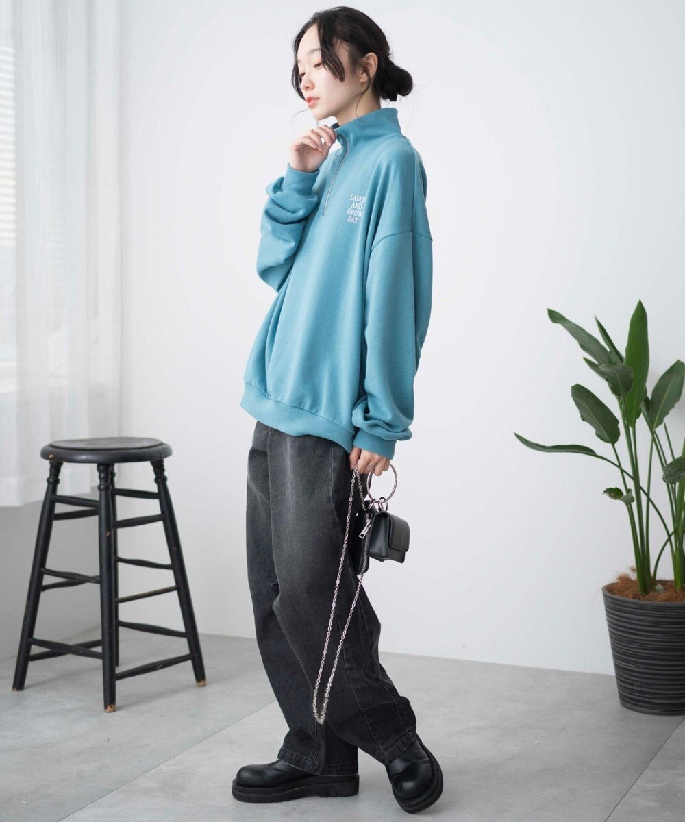 WEGO ハーフジップBIGスウェット 