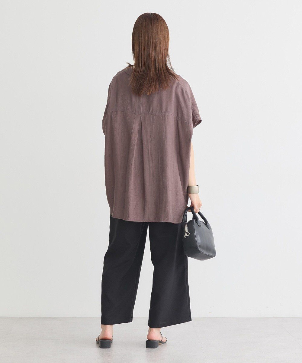 earth music&ecology 【接触冷感】裾ドロストフレンチスリーブシャツ 