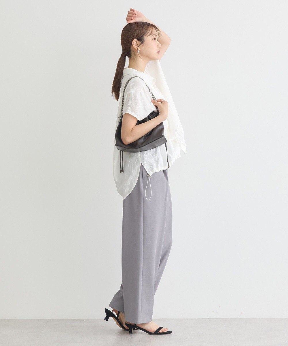 earth music&ecology 【接触冷感】裾ドロストフレンチスリーブシャツ 