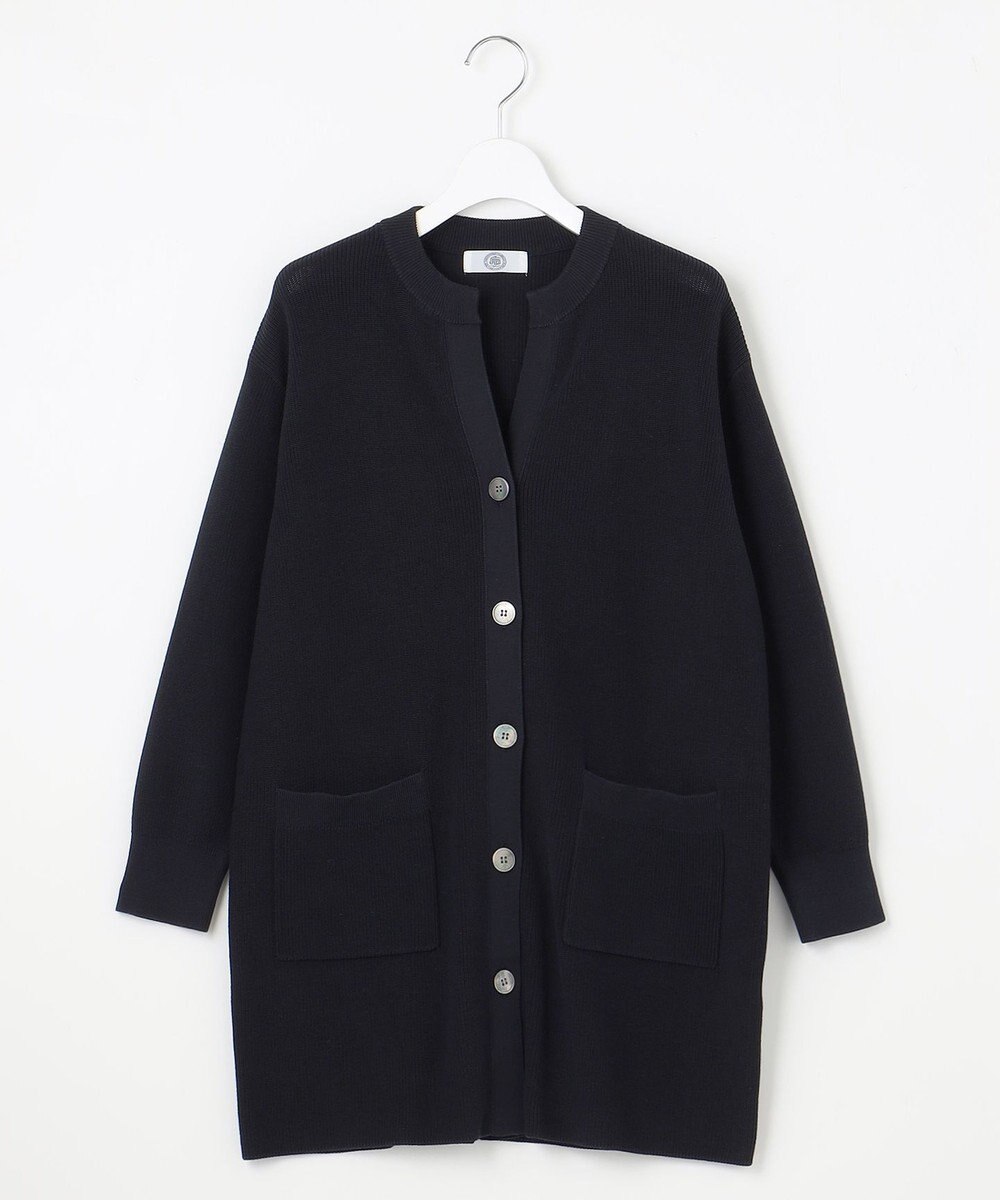 J.PRESS LADIES 【洗える】ORGANIC GASS COTTON キーネック カーディガン 