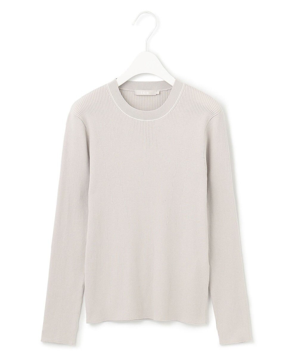 ICB 【洗える】 コンパクトリブ  クルーネックプルオーバー 