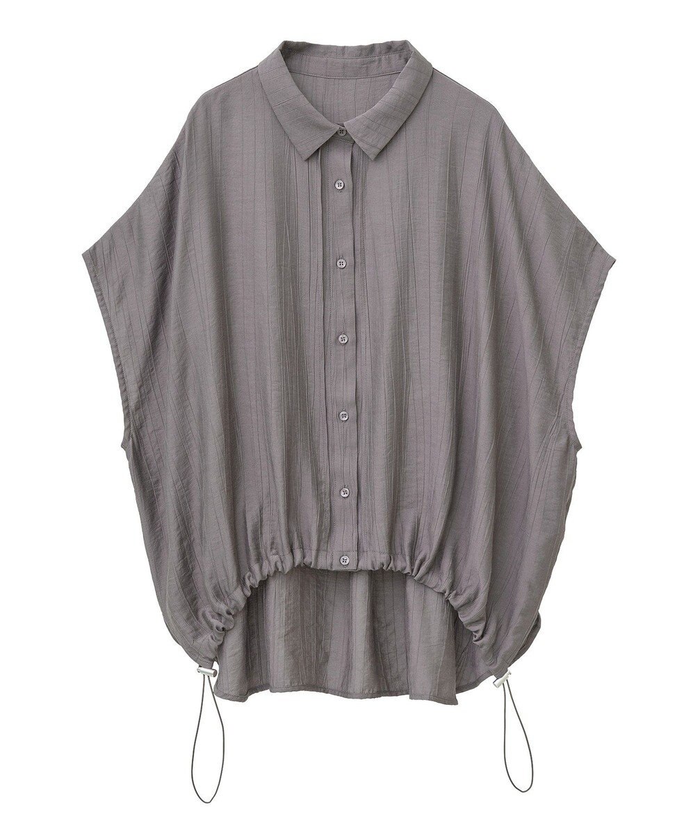 earth music&ecology 【接触冷感】裾ドロストフレンチスリーブシャツ 