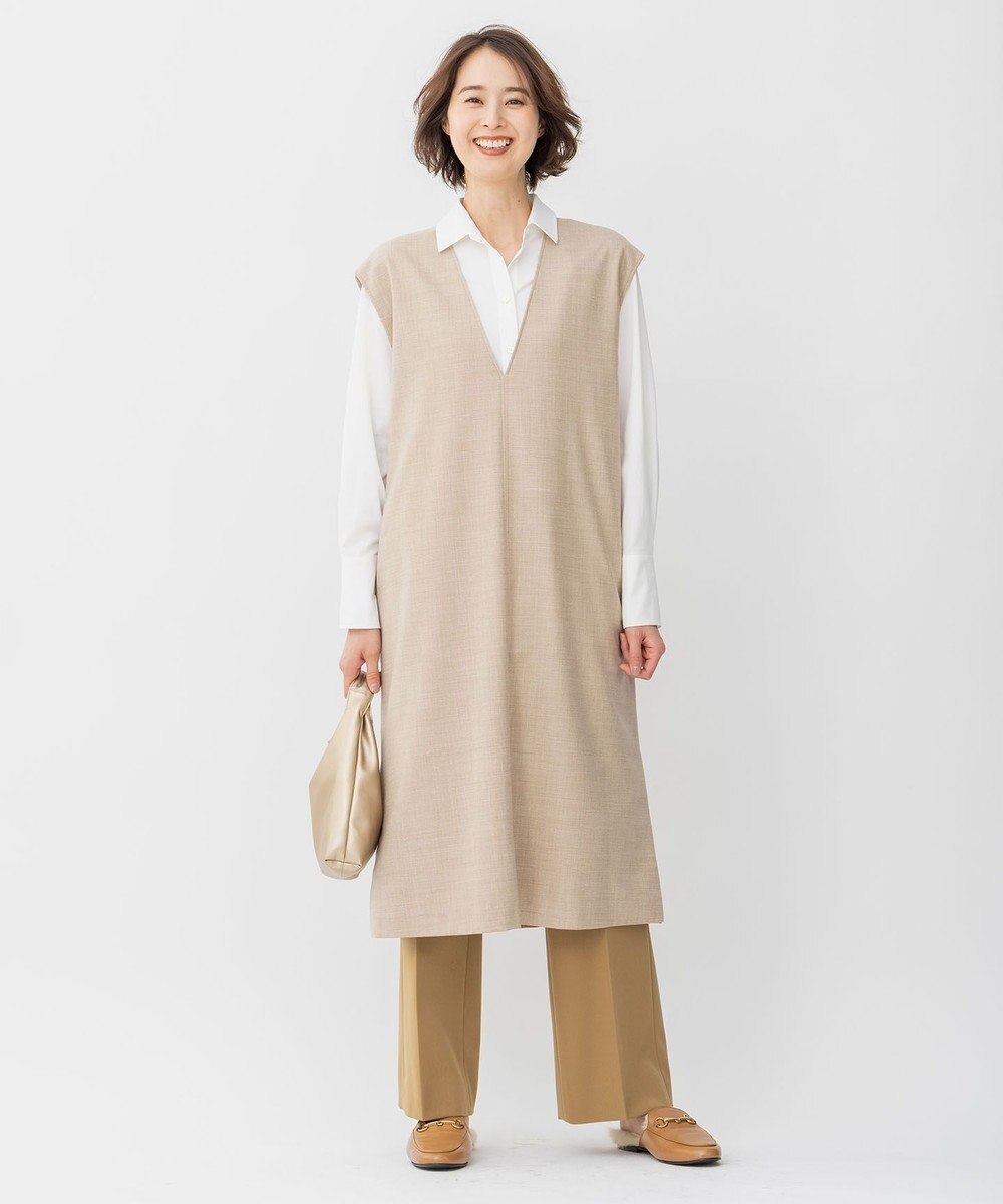 自由区 L 【WEB限定カラーあり/洗える/撥水加工】TRギャバ ストレートパンツ 