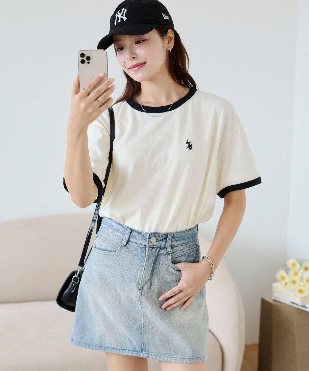 WEGO 【洗える/綿100%】USPOLOワンポイントTシャツ 