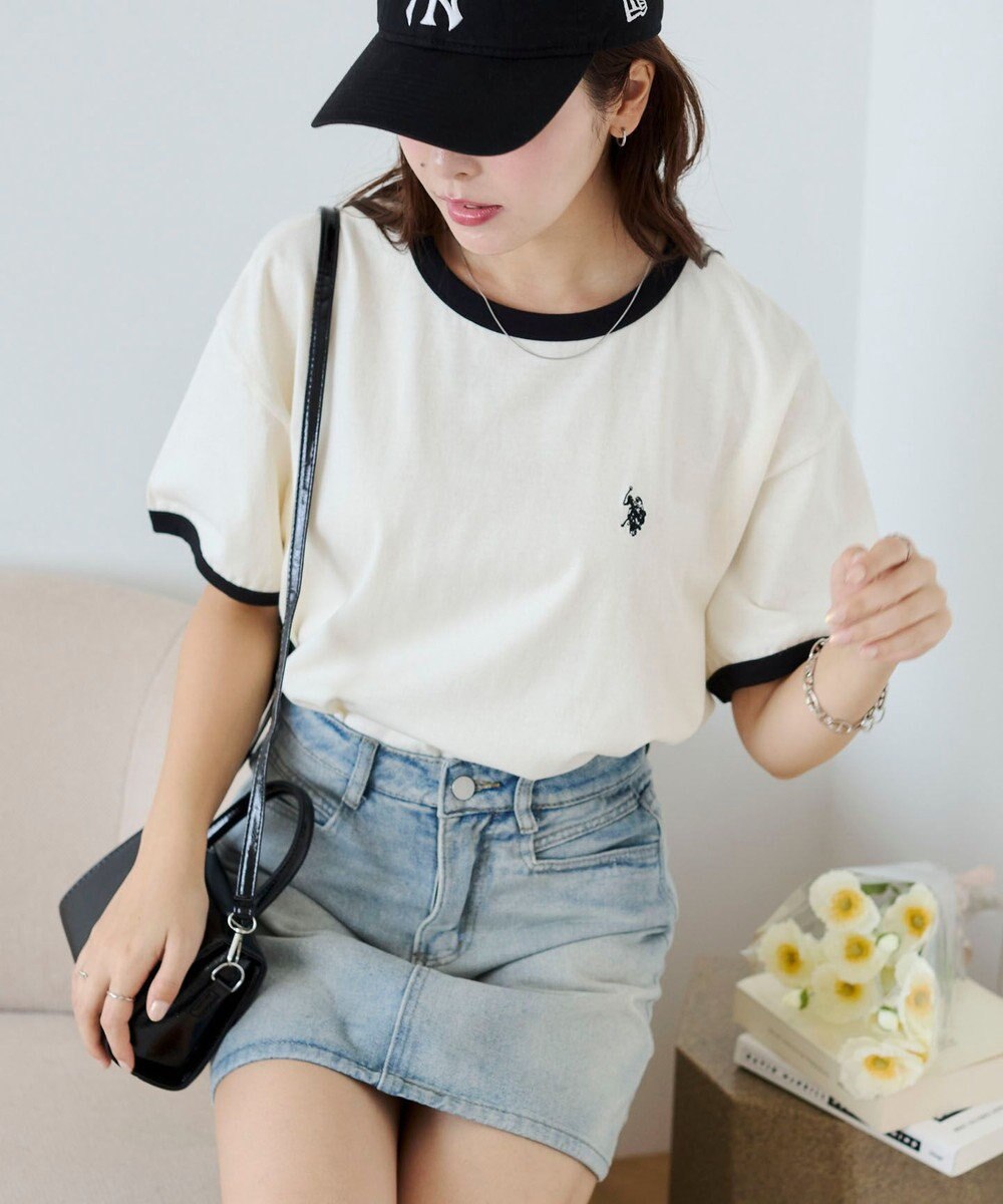 WEGO 【洗える/綿100%】USPOLOワンポイントTシャツ 