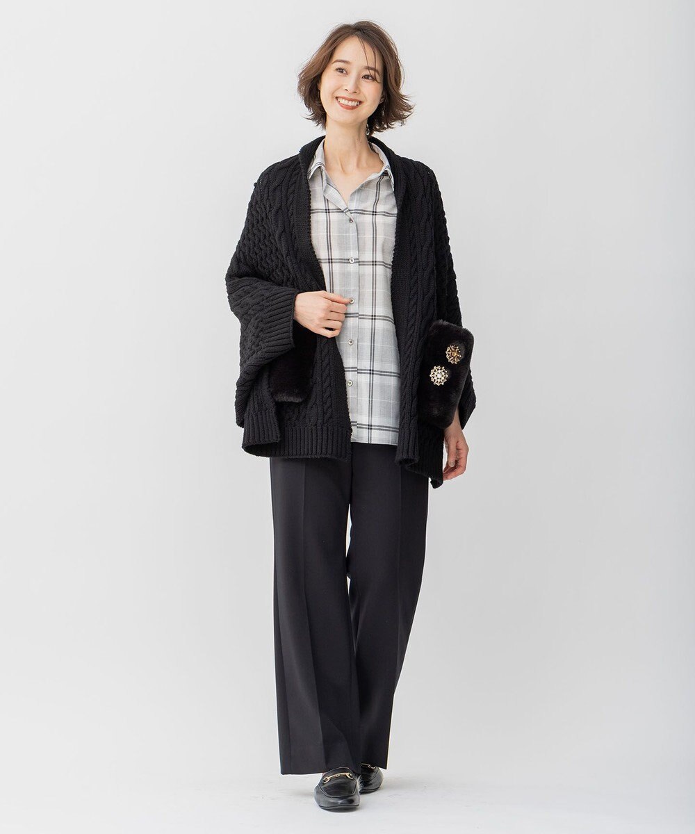 自由区 L 【WEB限定カラーあり/洗える/撥水加工】TRギャバ ストレートパンツ 