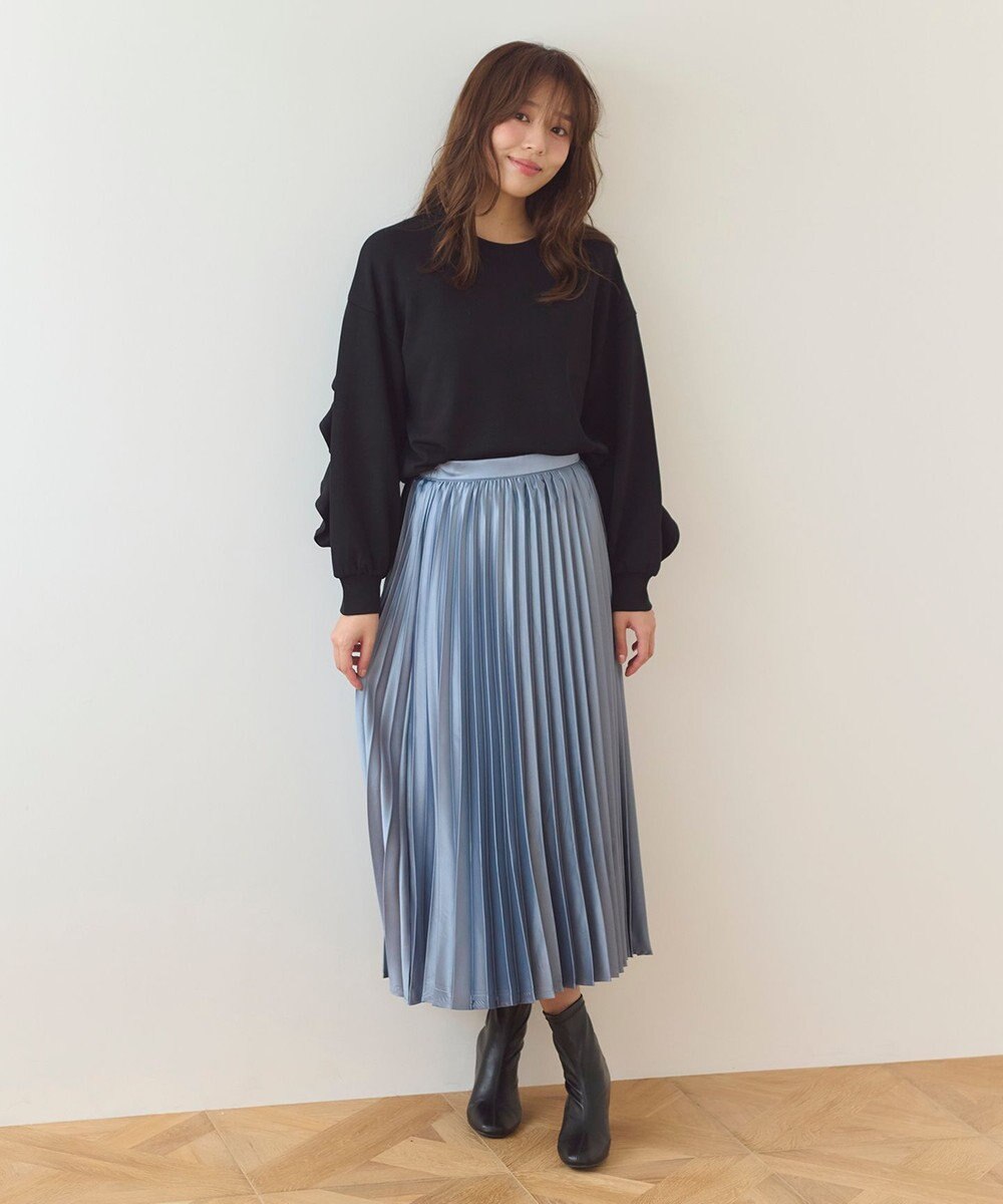 Feroux サテン プリーツスカート 