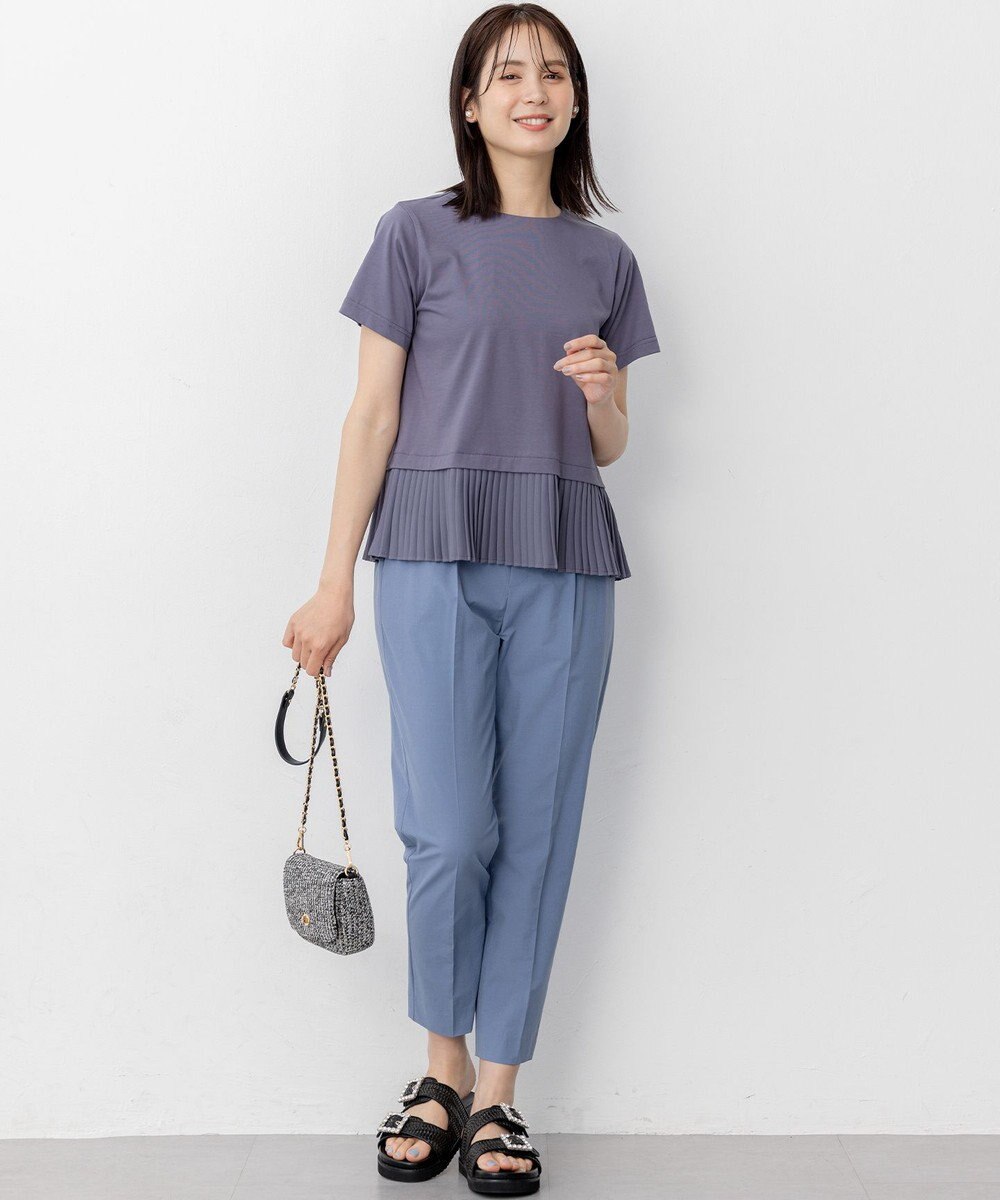 組曲 L クールプレーティング天竺プリーツ カットソー 