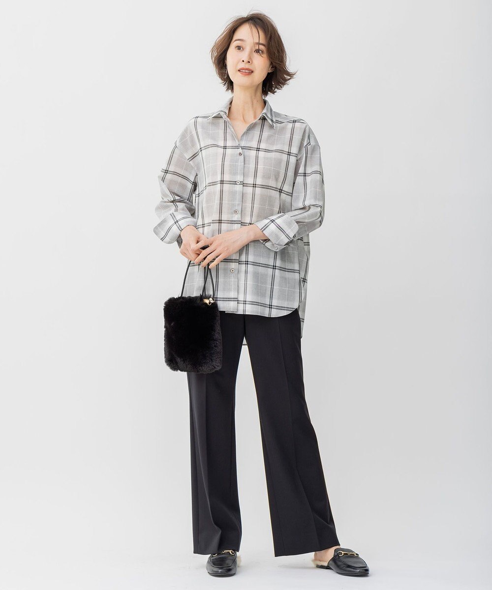 自由区 L 【WEB限定カラーあり/洗える/撥水加工】TRギャバ ストレートパンツ 