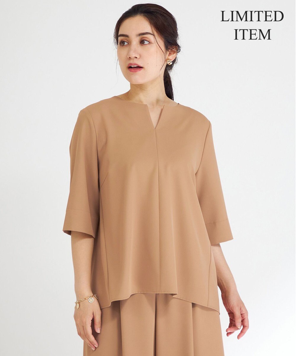 23区 L 【Lサイズ限定/洗える】ハイストレッチツイル ブラウス 