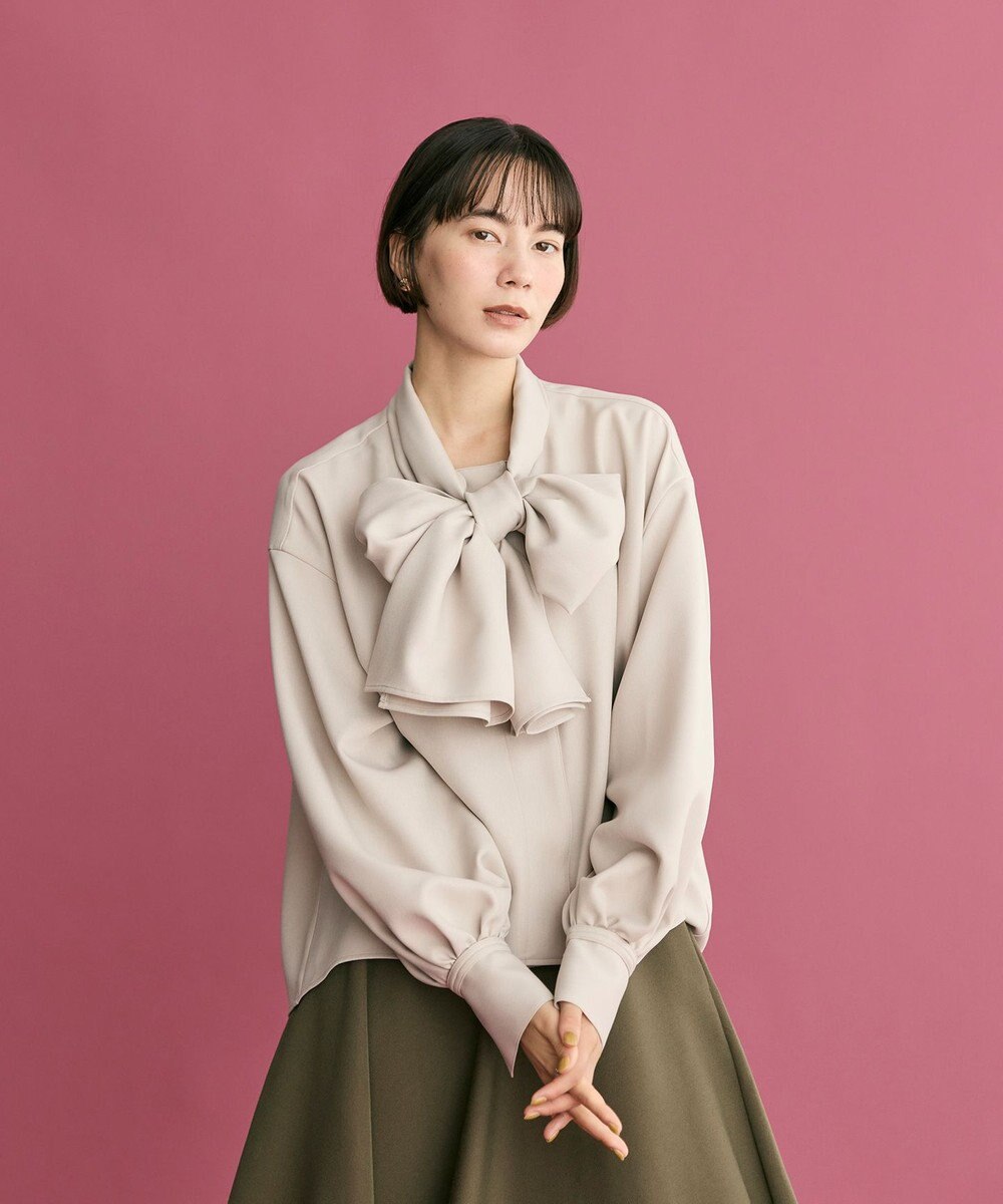 #Newans 【洗濯機可】ビックリボンパウダリーブラウス 