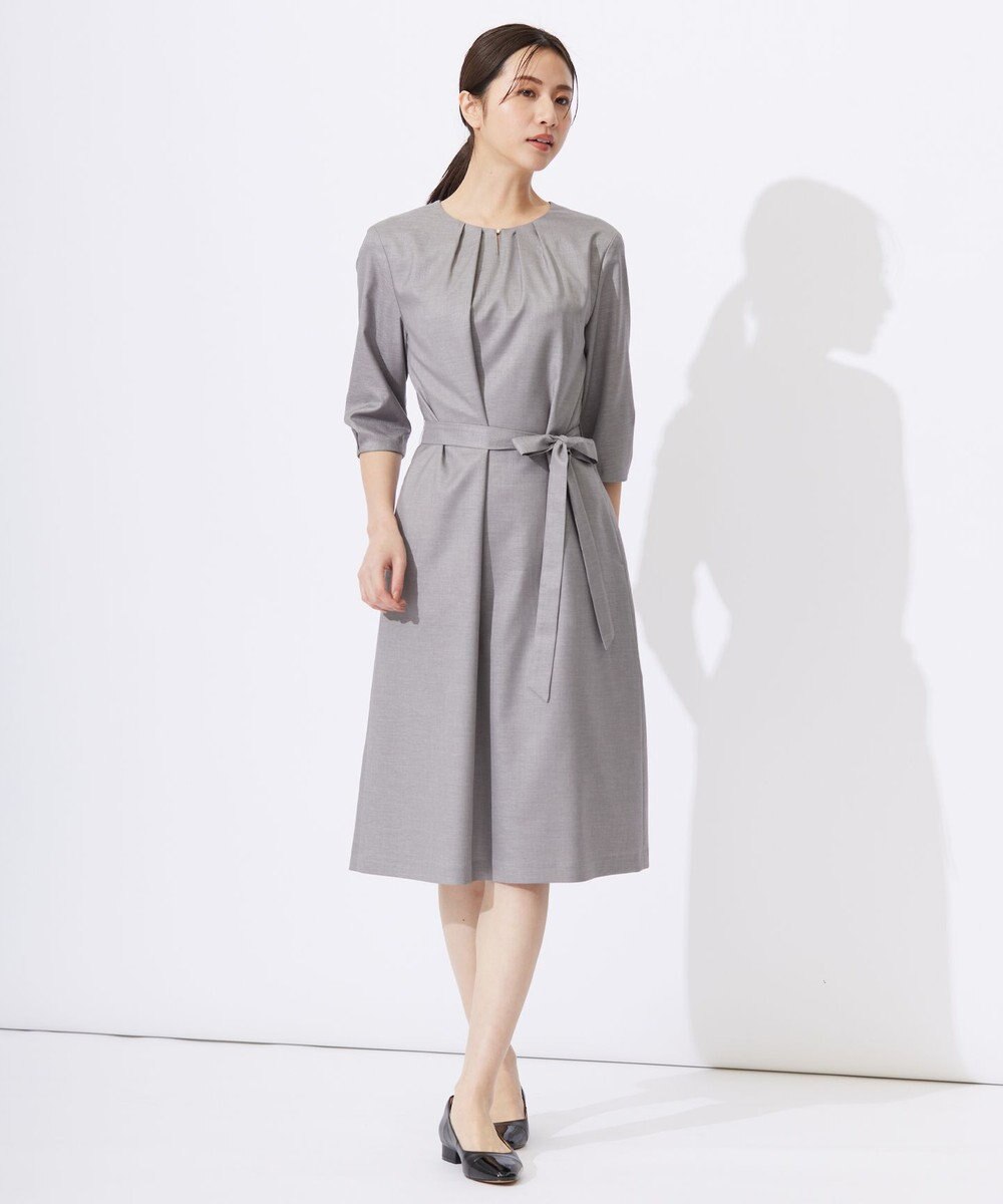 J.PRESS LADIES L 【セットアップ対応・洗える・UVケア・速乾】 OXIJEWELストレッチ ワンピース 