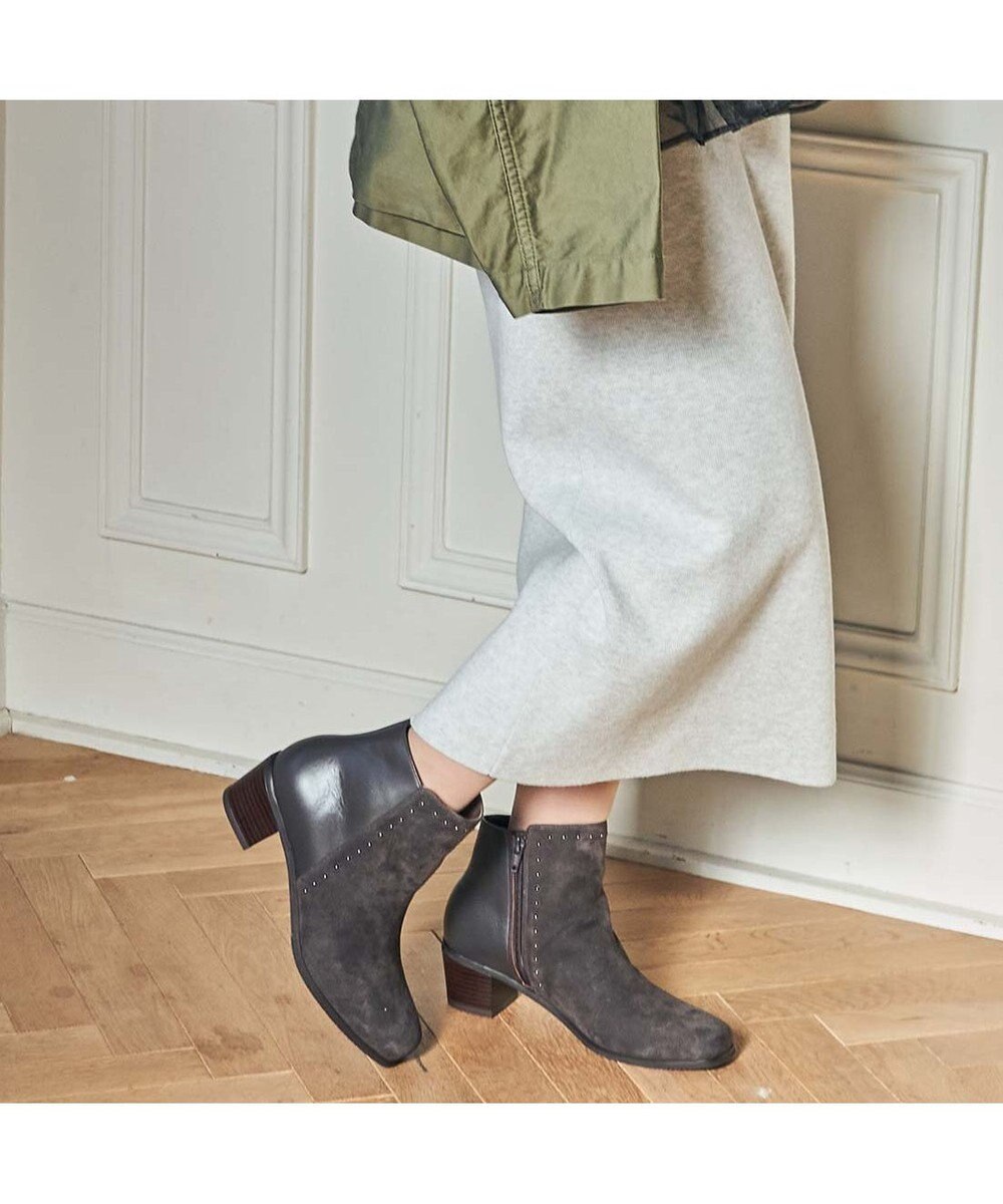 ing <ing>スクエアトゥショートブーツ 