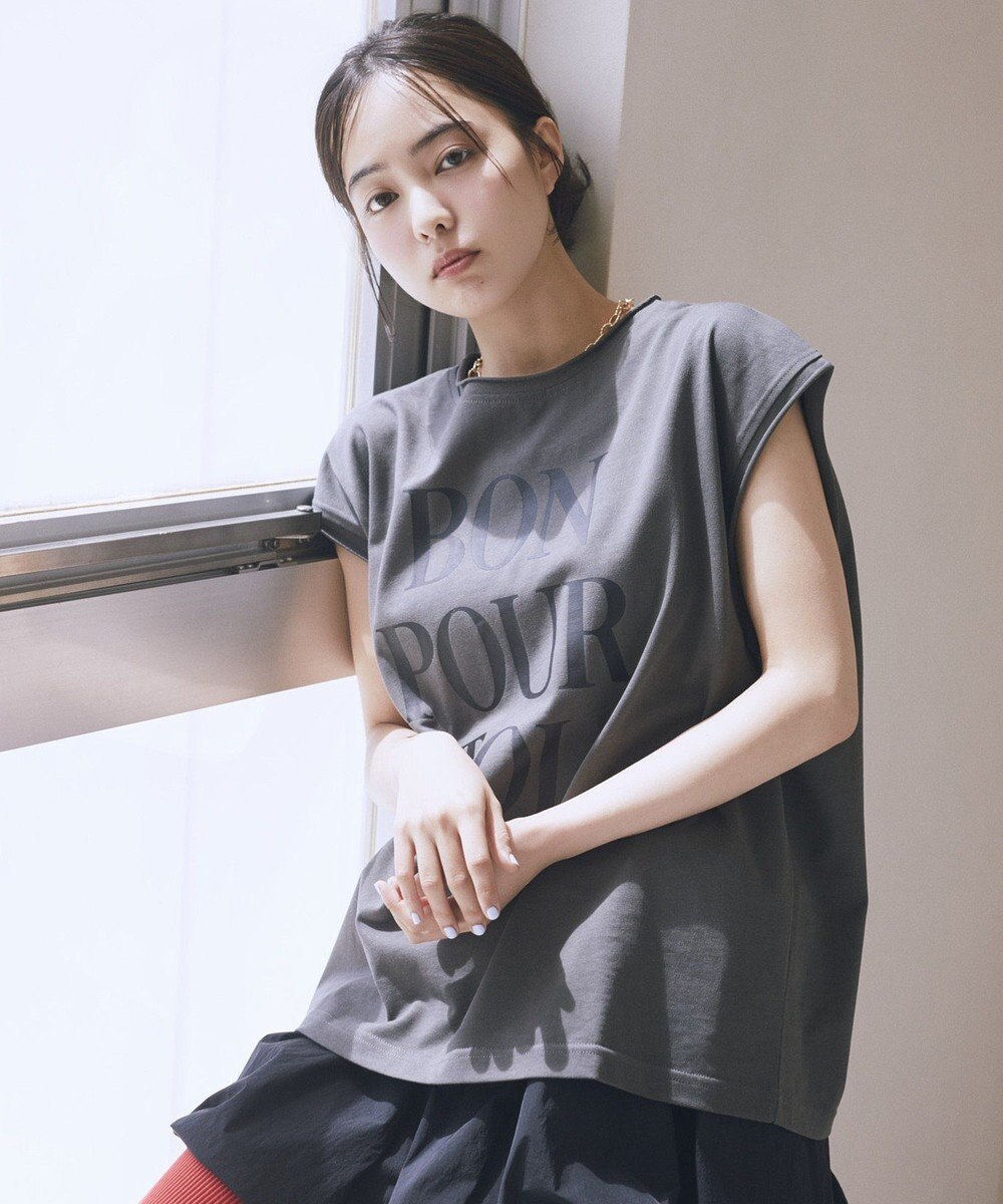 earth music&ecology 【綿100％】フレンチスリーブプリントＴシャツ 