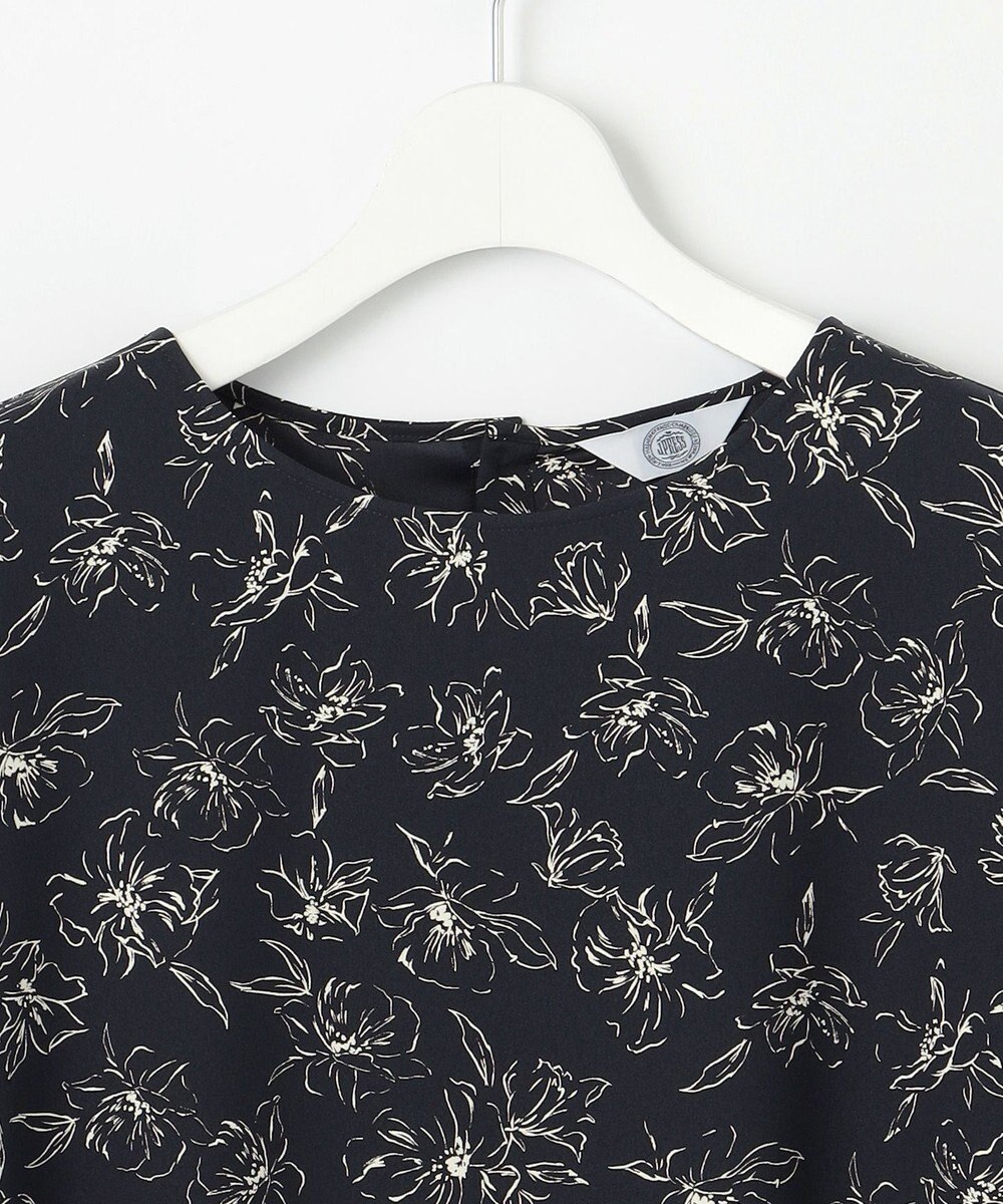 J.PRESS LADIES L 【洗える】ラインフラワープリント ブラウス 