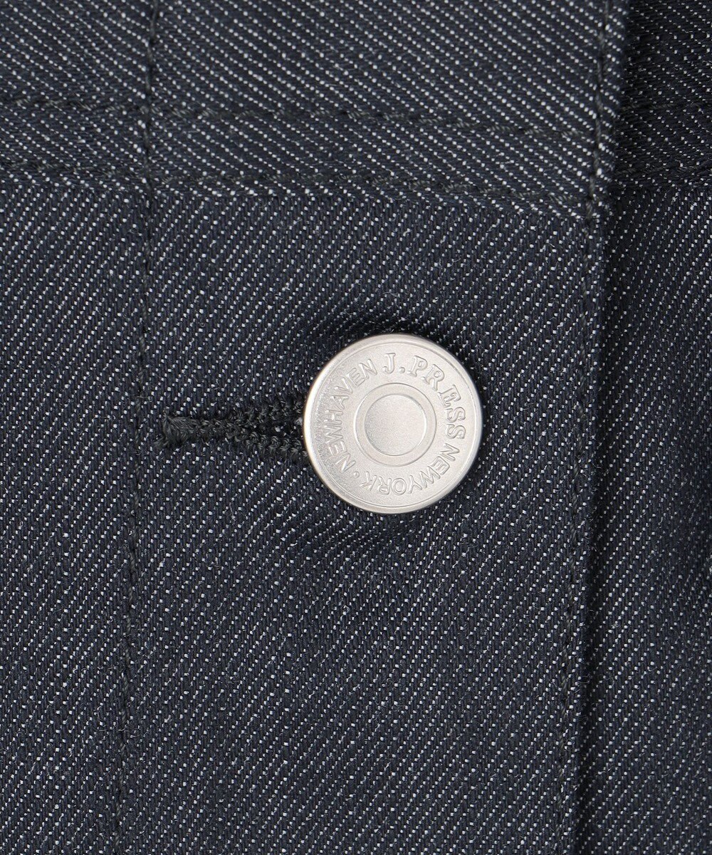 J.PRESS LADIES 【洗える】セルロースシャンブレー ノーカラー デニム ジャケット 