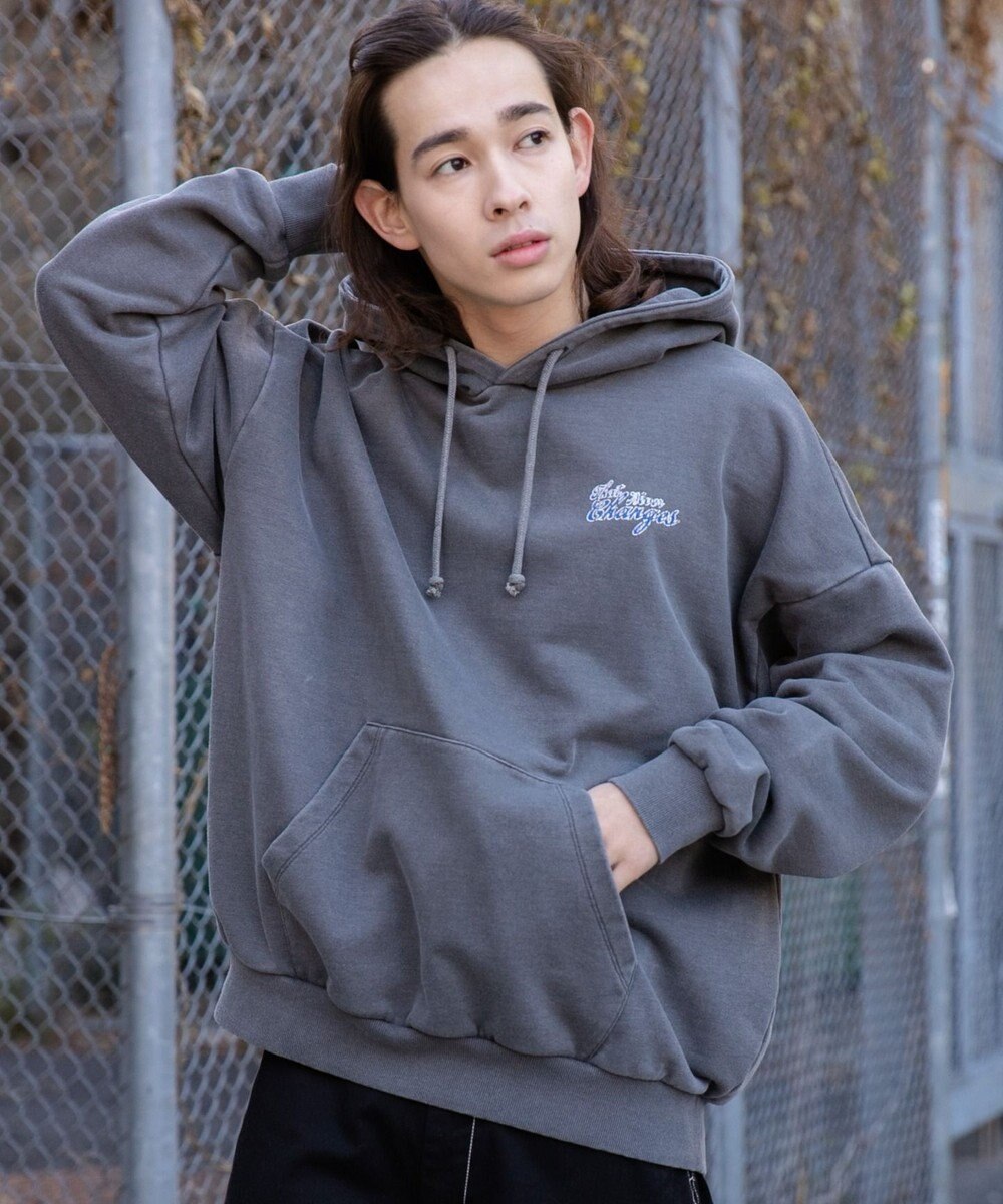 WEGO ピグメントグラフィックプルパーカー 